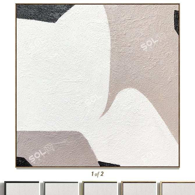 Texture Plaster Square Photo Frames 3D model image 1