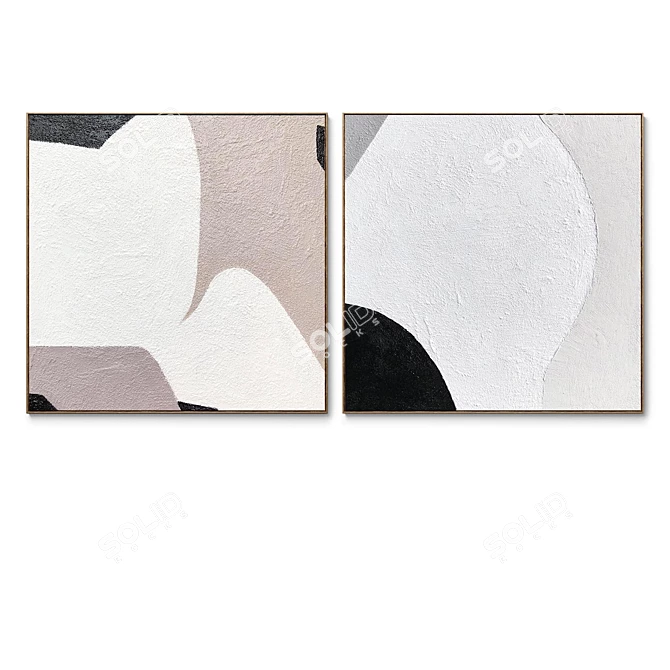 Texture Plaster Square Photo Frames 3D model image 3