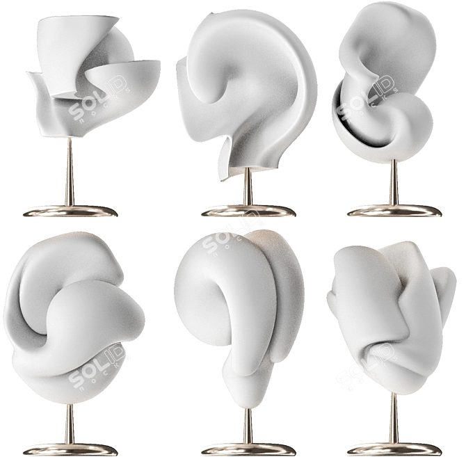 Gypsum & Metal Sculpture Set 3D model image 1