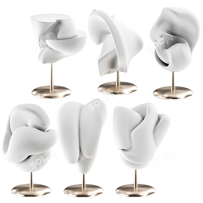 Gypsum & Metal Sculpture Set 3D model image 2