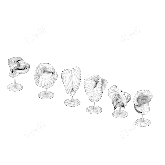 Gypsum & Metal Sculpture Set 3D model image 3