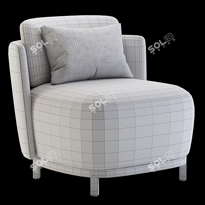 Stylish "Darrington" Armchair in Corona Legacy Mtl 3D model image 3