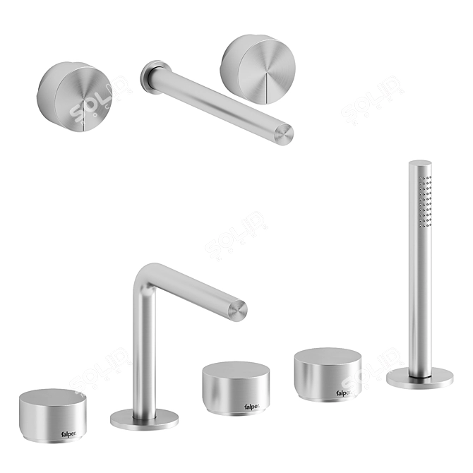 Modern Hydrobrush Fittings Collection 3D model image 4