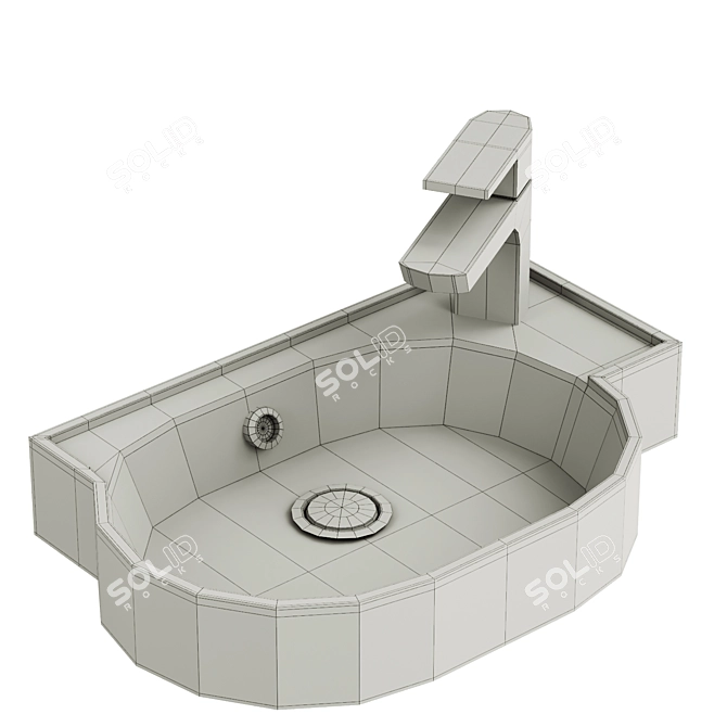 Modern Alpenberger Bathroom Wash Basin 3D model image 2