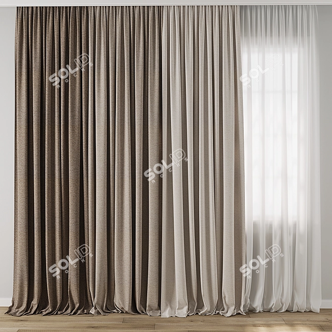 Versatile Curtain Model Collection 3D model image 1