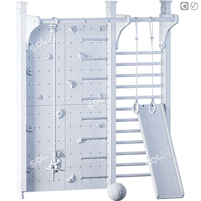  Multifunctional Adjustable Gym Climbing Frame 3D model image 3