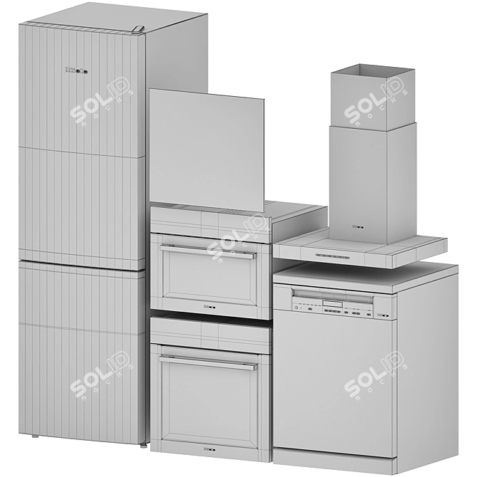 Miele Stainless Steel Appliance Set 3D model image 14