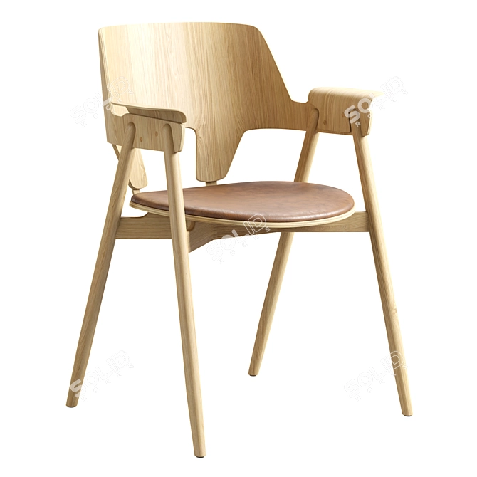 Ergonomic Woodpecker Design Chair 3D model image 1