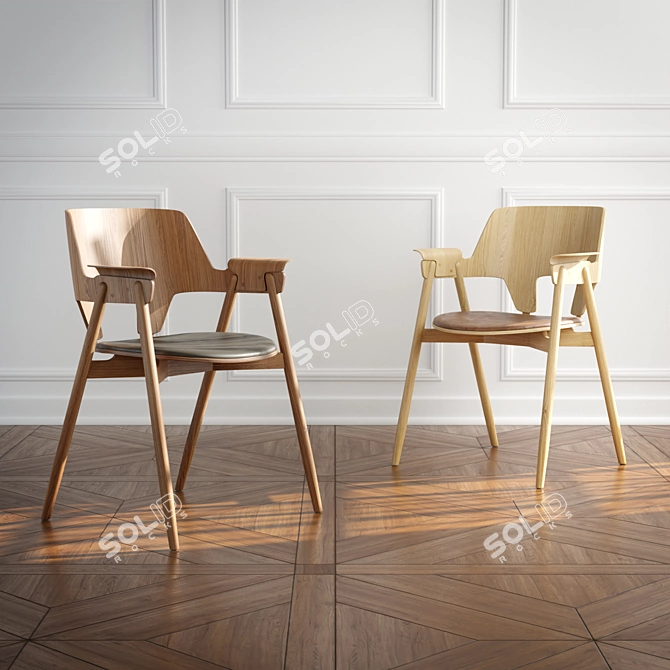 Ergonomic Woodpecker Design Chair 3D model image 2