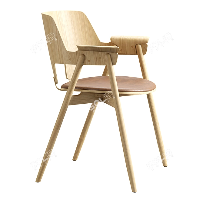 Ergonomic Woodpecker Design Chair 3D model image 6