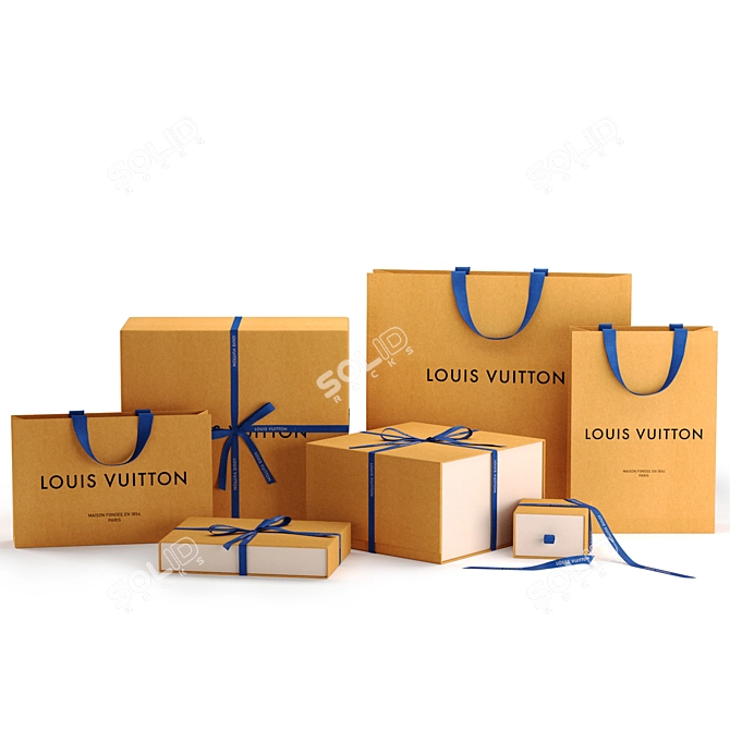 Luxury Gift Packaging Set (Louis Vuitton) 3D model image 1