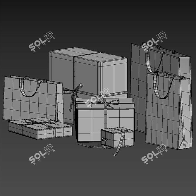 Luxury Gift Packaging Set (Louis Vuitton) 3D model image 4