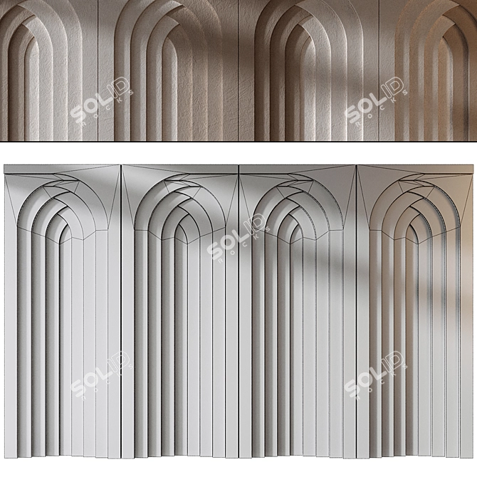 Gypsum Wall Panels Set 315 3D model image 1