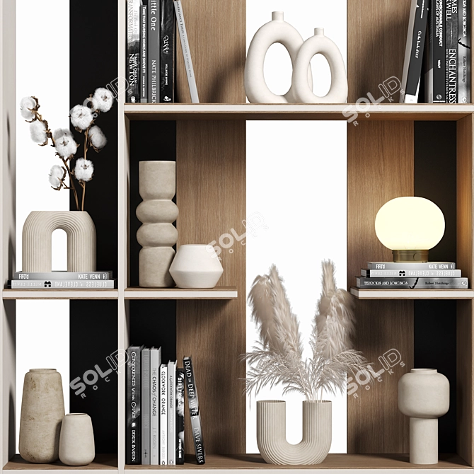 Versatile Modular Bookcase with Texture Options 3D model image 3