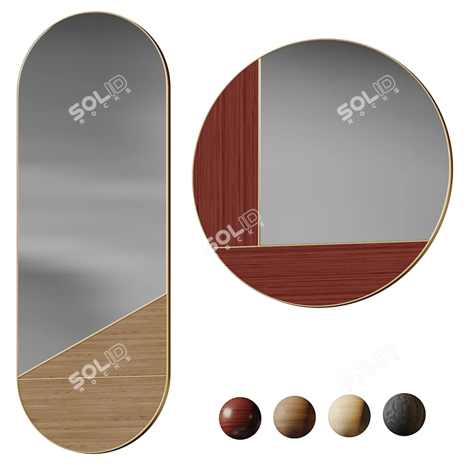 Mendel Modern Wall Mirrors 3D model image 1