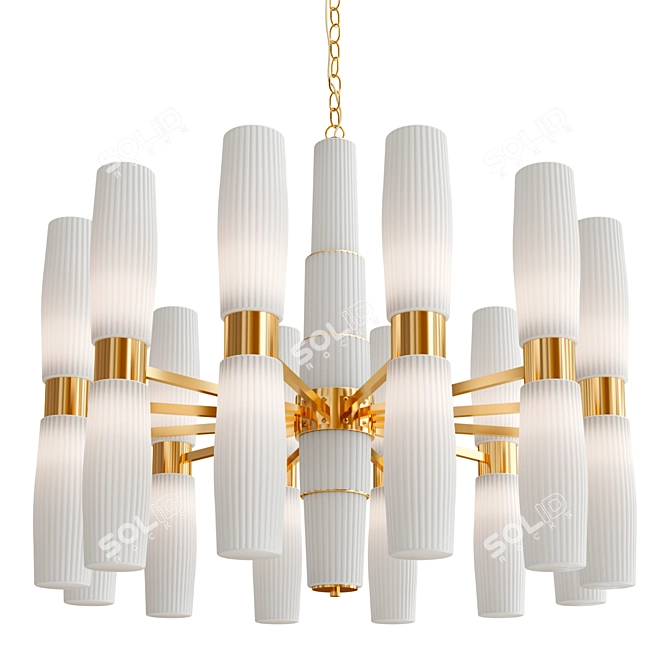 Luxury LED Blown Glass Chandelier 3D model image 1