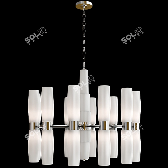 Luxury LED Blown Glass Chandelier 3D model image 2