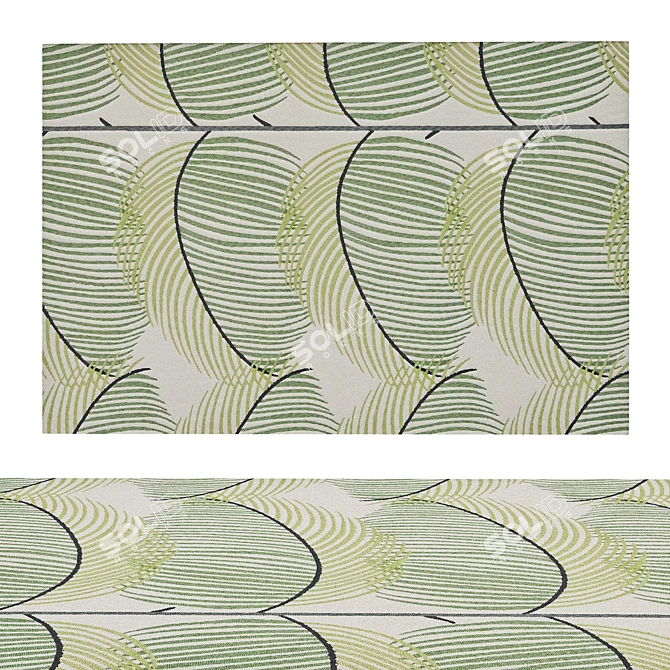 Nature-inspired Leaf Green Rug 3D model image 2