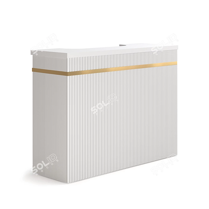 Minimalist Reception Desk "Rayne Line 3D model image 1