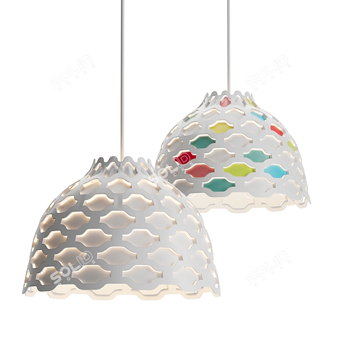 Colorful and White Pendant Duo 3D model image 1