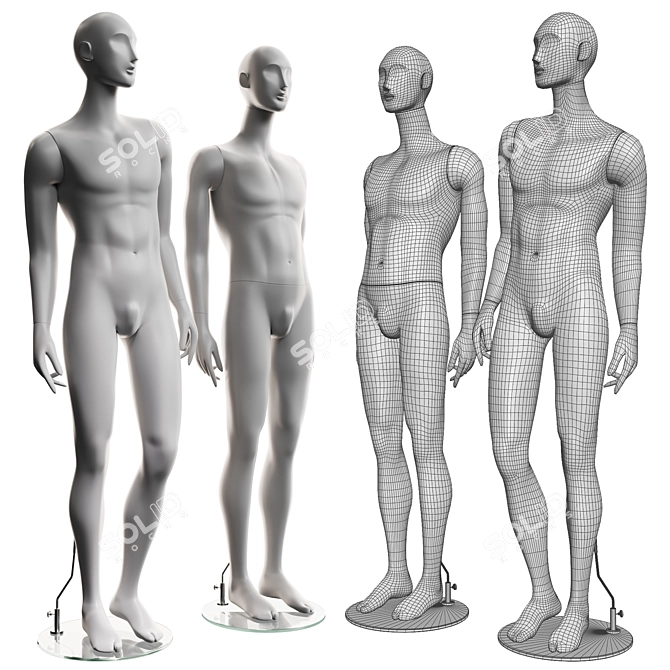 Juno Stylish Male Mannequins 3D model image 5