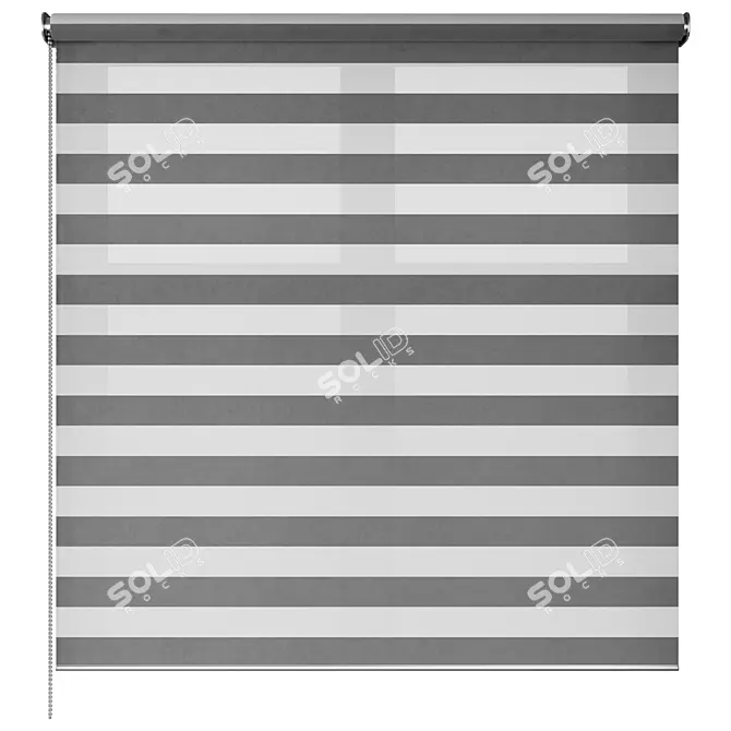 Roller Shades Set Varying Positions 3D model image 3