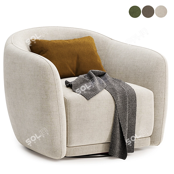 Addie Swivel Armchair - Trio 3D model image 1