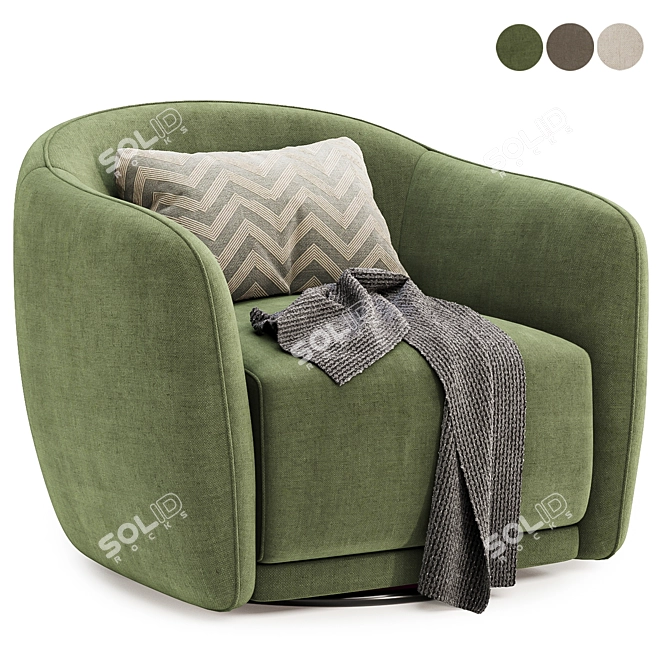 Addie Swivel Armchair - Trio 3D model image 2