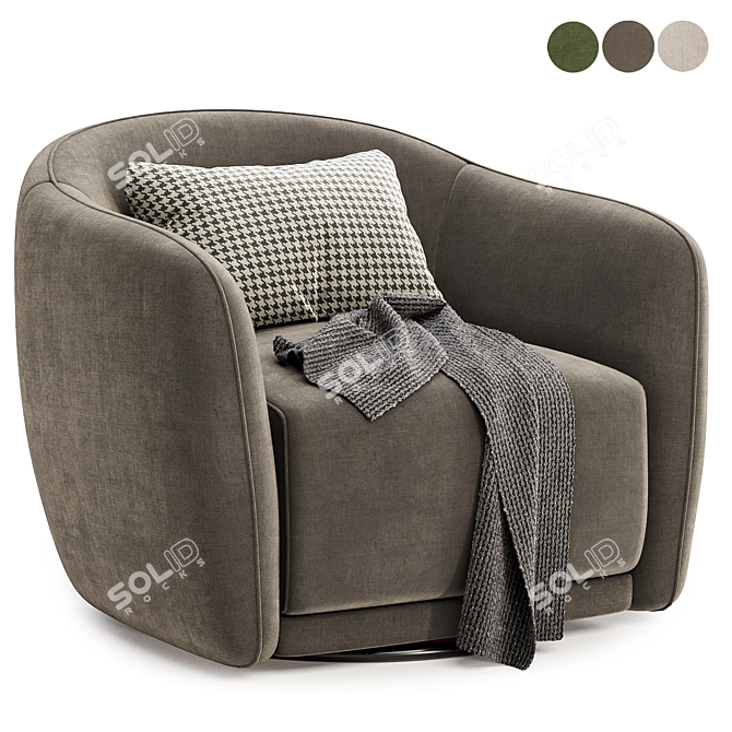 Addie Swivel Armchair - Trio 3D model image 3