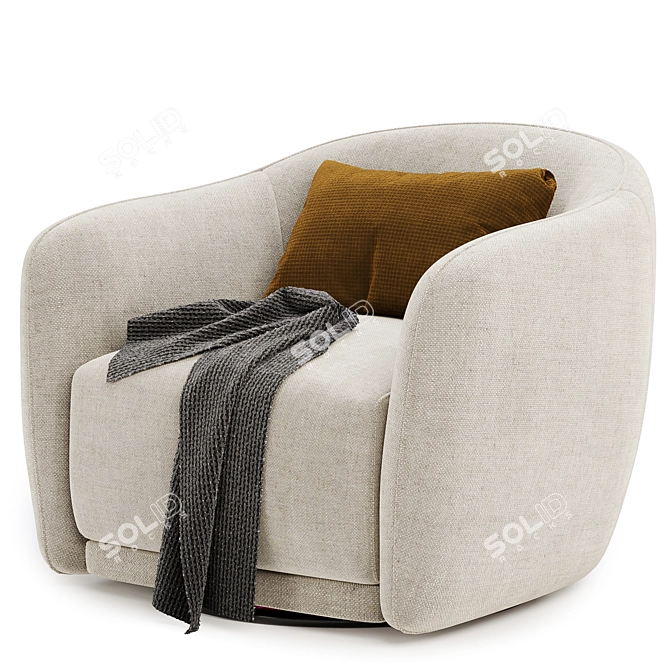 Addie Swivel Armchair - Trio 3D model image 4