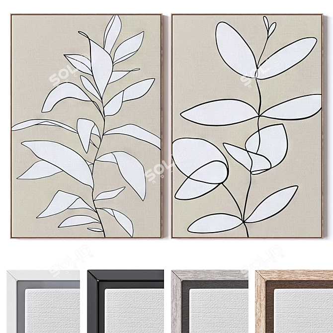 Modern Frame Wall Art Set 3D model image 1