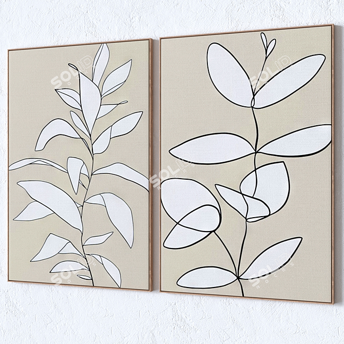 Modern Frame Wall Art Set 3D model image 2