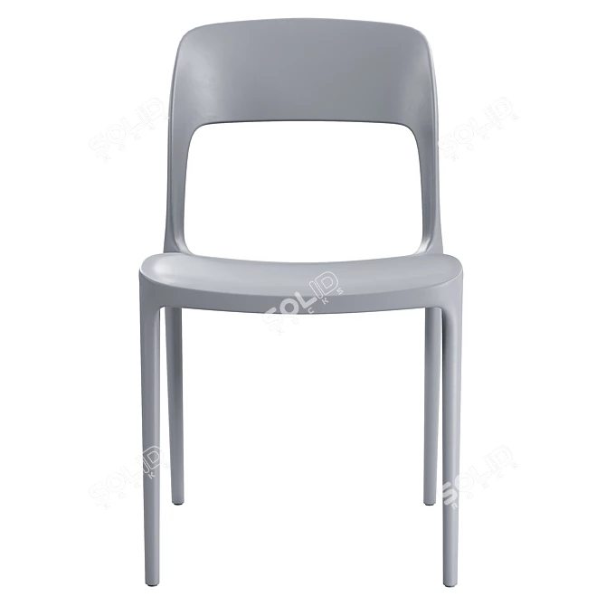 Modern Plastic Grey Chair Madsen 3D model image 2