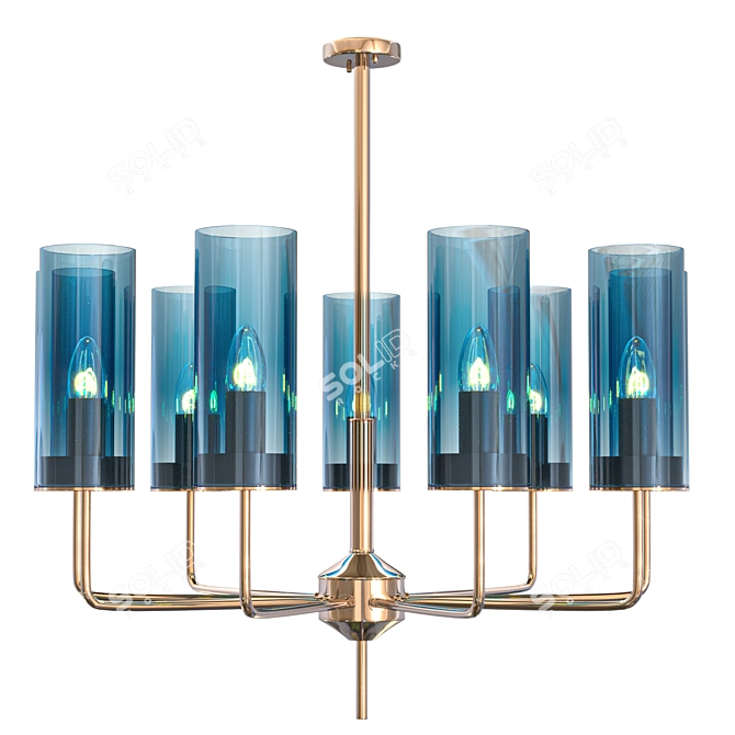 Post-Modern Amber Glass Chandelier 3D model image 1