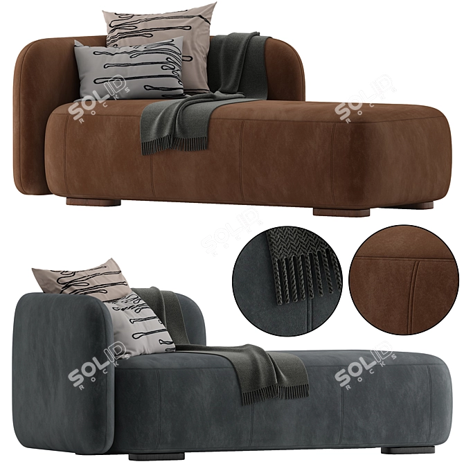 Sleek Storage Chaise Lounge 3D model image 1