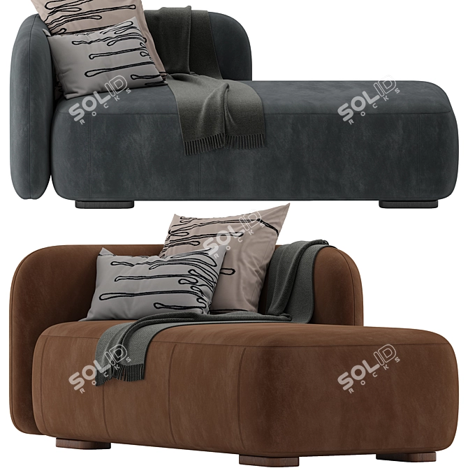 Sleek Storage Chaise Lounge 3D model image 2