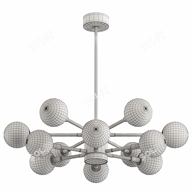 Double Dome Brass Chandelier 3D model image 6