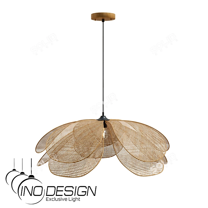 Inodesign Rattan Flower Pendant Light 3D model image 1