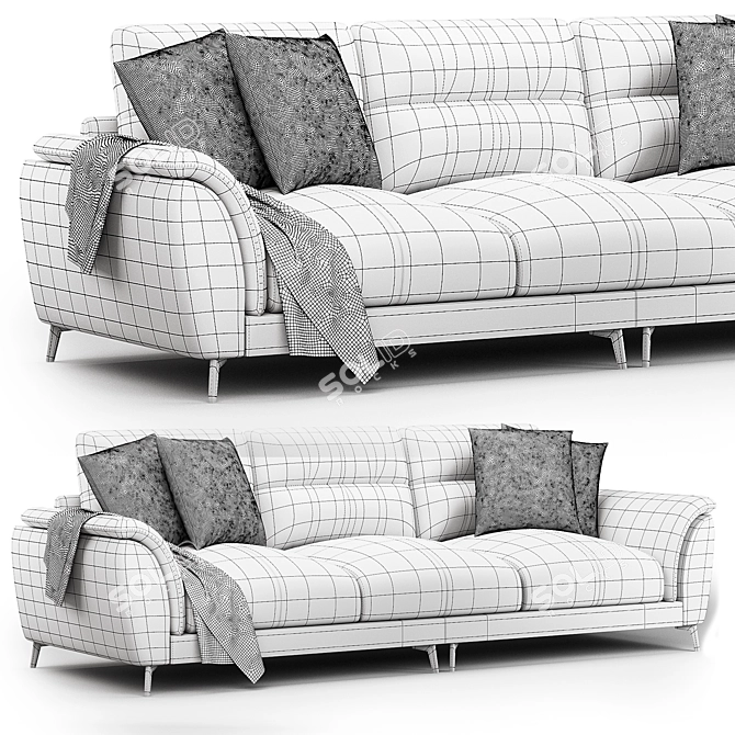 Modern Pillow Top Sofa Set 3D model image 4