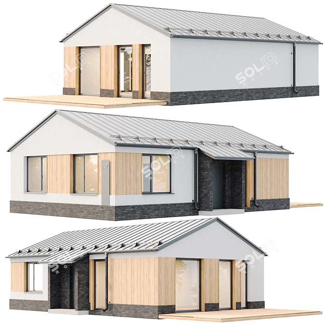  House Type-3 Modern Design 3D model image 1