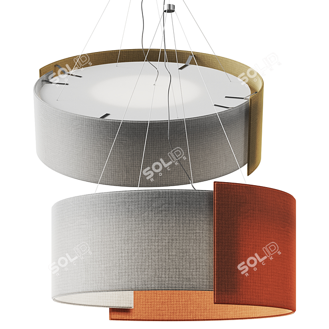 Acoustic Pendant Lamp, Rotatable Elements 3D model image 2