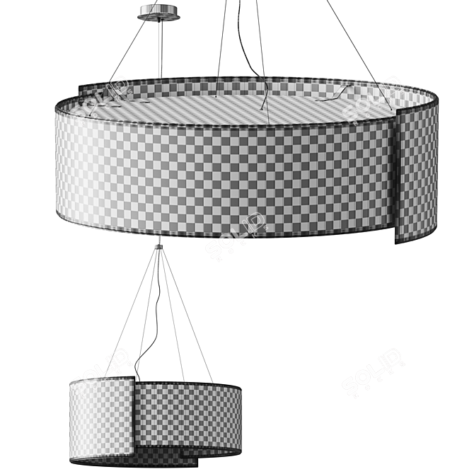 Acoustic Pendant Lamp, Rotatable Elements 3D model image 3