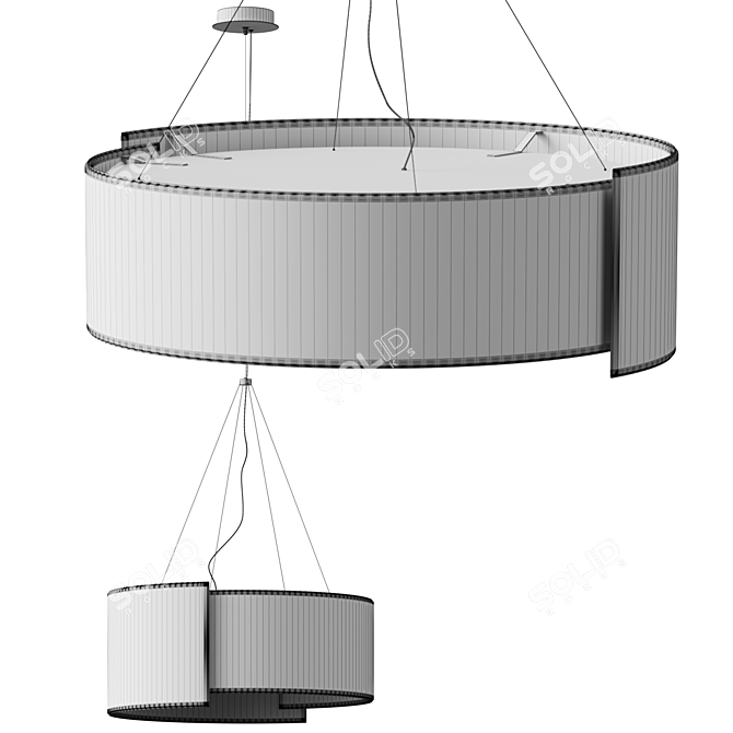 Acoustic Pendant Lamp, Rotatable Elements 3D model image 4