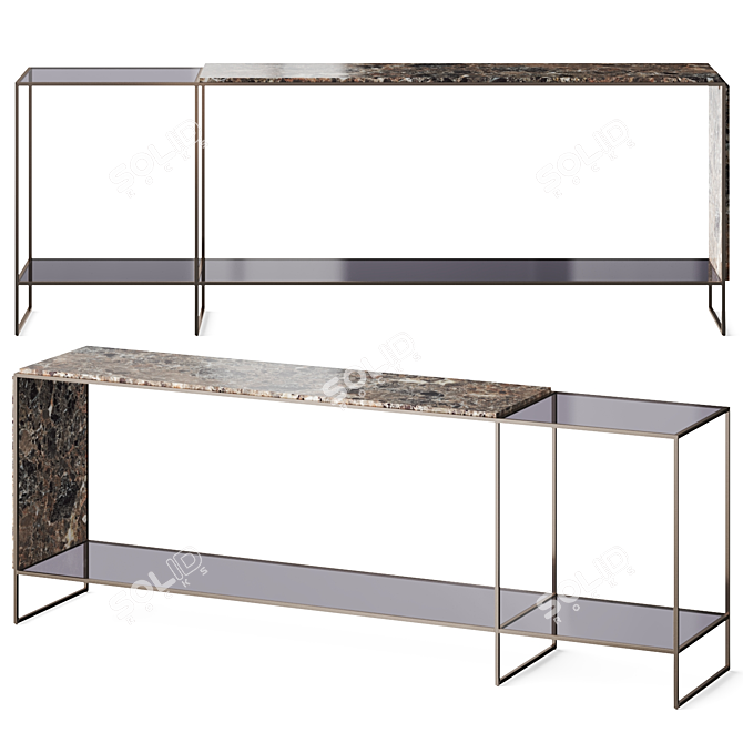 Mondrian Shelving Console 1800mm Option 3D model image 1