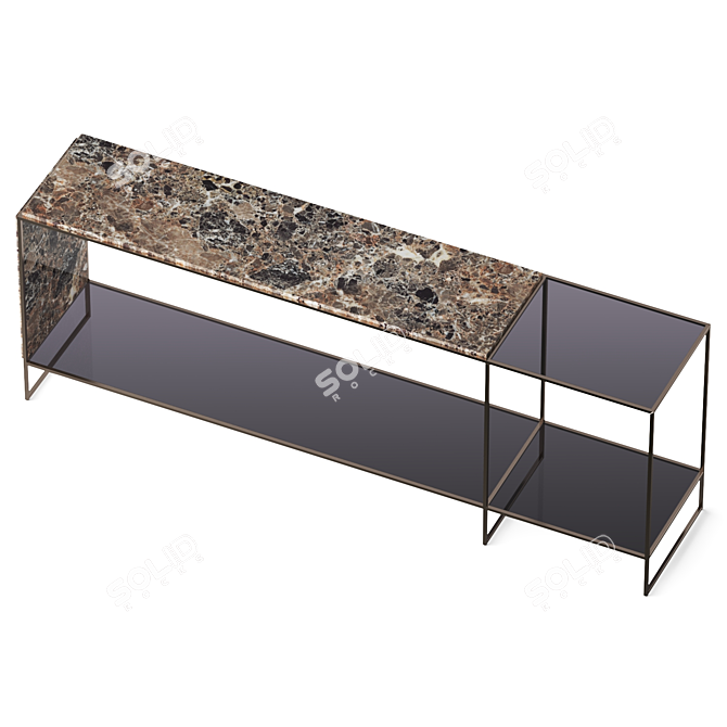 Mondrian Shelving Console 1800mm Option 3D model image 2