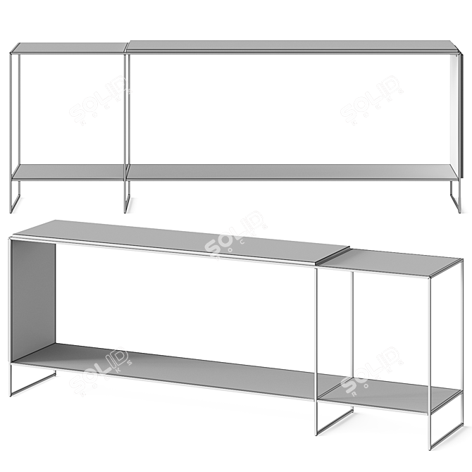 Mondrian Shelving Console 1800mm Option 3D model image 4