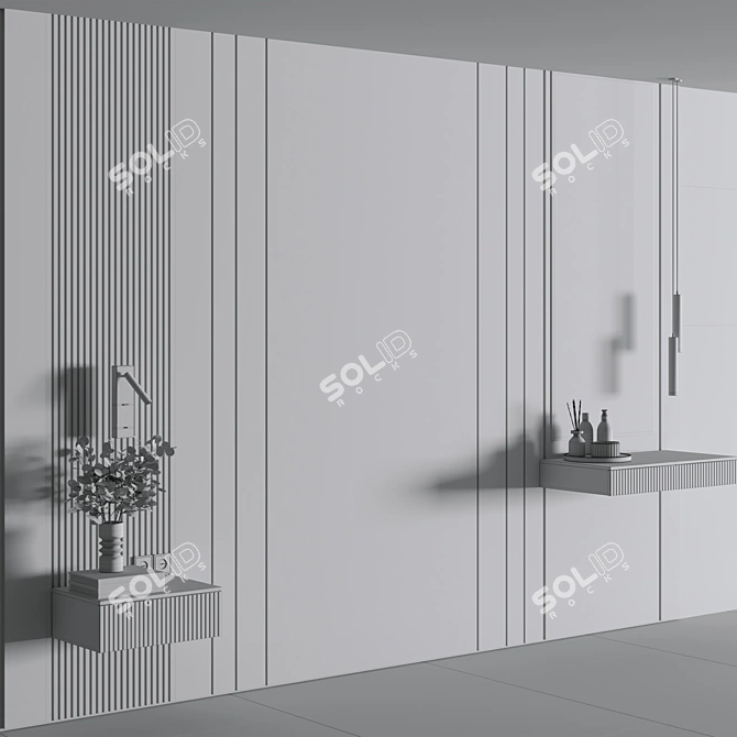 Modern Wall Panel Composition Set 3D model image 2