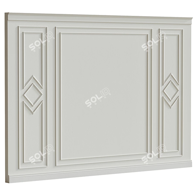 Customizable Decorative Plaster with Molding 3D model image 1