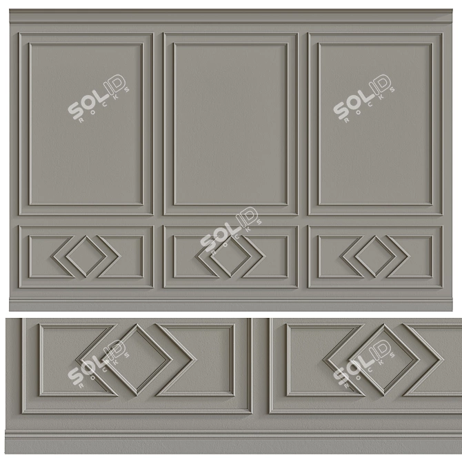 Customizable Decorative Plaster with Molding 3D model image 2