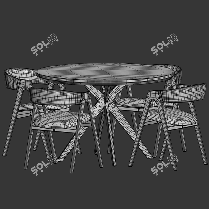 Luxury Dublin Dining Set Collection 3D model image 4